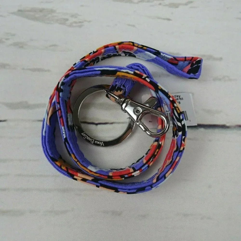 Vera Bradley MURAL GARDEN Lanyard Key Ring ID Holder Clip Multi Purpose New